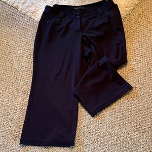 Lane Bryant Navy Wide-Leg Pull-On Trousers